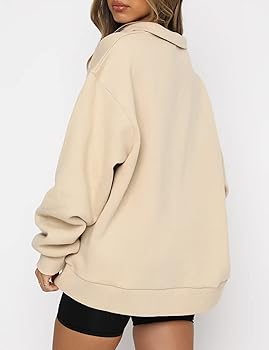 トップス FLUFFY PULLOVER BEIGE Weinexra Womens Sherpa Fuzzy Fleece Stand Collar Sweatshirt